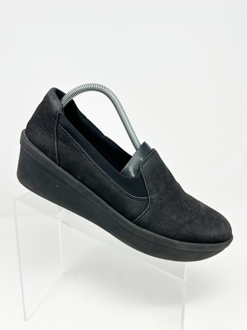 Clarks Cloudsteppers Step Rose Moon Womens Black Slip-On Wedge Loafers Size 11